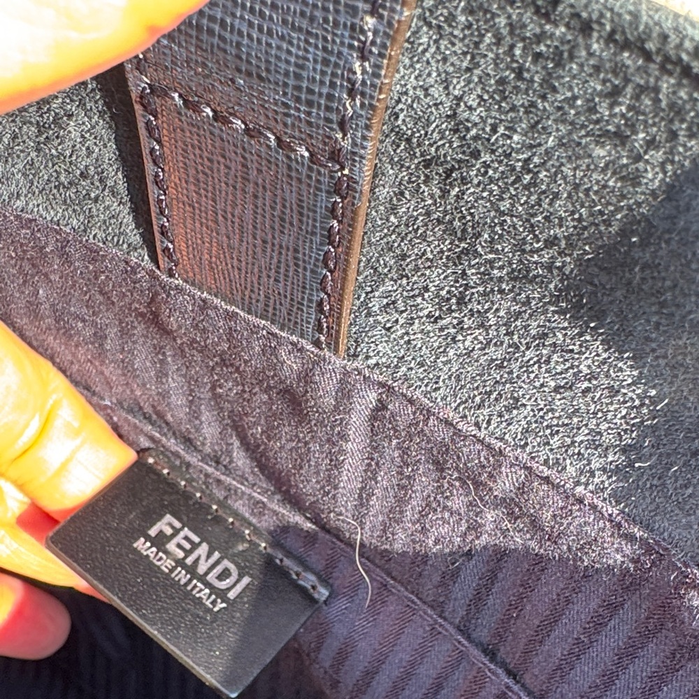 EUC Fendi 2Jours Leather Satchel Navy Leather ( tan and white pony hair trim) - Picture 10 of 16